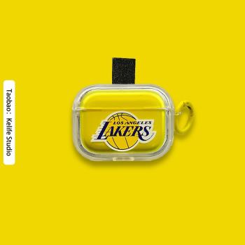 KOBE湖人隊詹姆斯NBA軟膠保護套透明對標黃色蘋果airpods pro耳機套4代藍牙保護套耳機1/2代3代無線5代殼