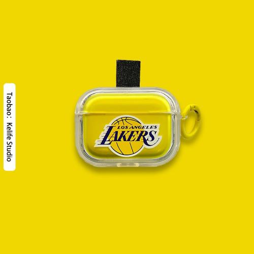 KOBE湖人隊詹姆斯NBA軟膠保護套透明對標黃色蘋果airpods pro耳機套4代藍牙保護套耳機1/2代3代無線5代殼
