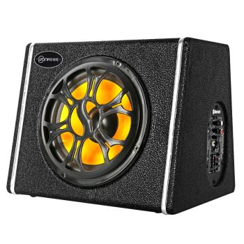 車載藍芽音箱低音炮汽車音響超重低音12V24V專用帶無線話筒唱K歌