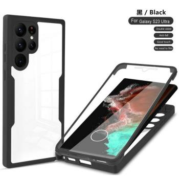 360°全包殼膜一體適用三星s24手機殼s22/s23+矽膠s23ultra防摔套s24+/s22ultra保護套s24ultra簡約a54/s23FE