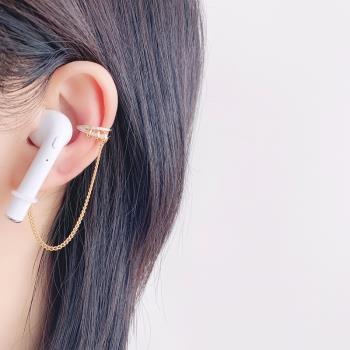 藍牙耳機防掉耳夾女無耳洞無線耳機鏈防丟鏈耳骨夾耳環神器耳飾