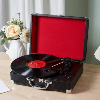 黑膠唱片機藍牙音響歐式復古留聲機禮物美式膠片便攜式禮品唱機