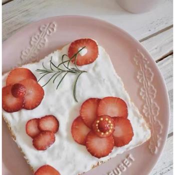 法國酷彩LE CREUSET蕾絲花邊盤法式餐具陶瓷家用平盤甜品盤早餐盤