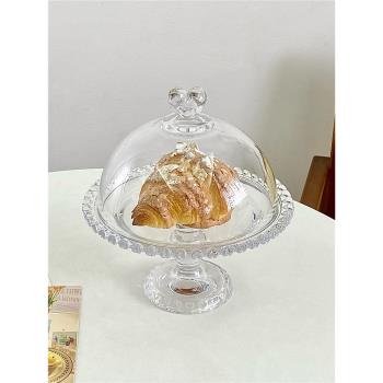 法式ins風復古水果盤高腳盤蛋糕盤甜點盤餐盤展示盤帶蓋精美餐具