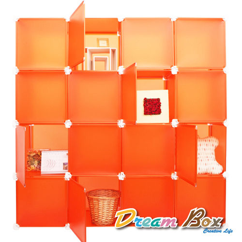 【媽媽樂】Dream Box百變創意收納櫃16格16門-搭白色接頭(10色)