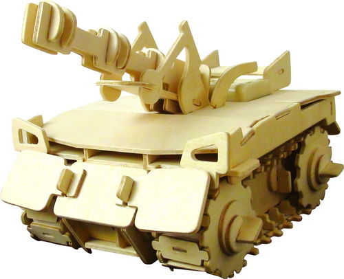 《Robotime》 3D 立體木片拼圖-科技雷霆坦克