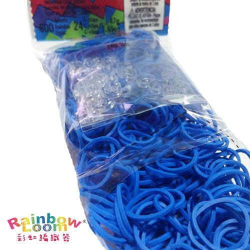 【BabyTiger虎兒寶】Rainbow Loom 彩虹編織器 彩虹圈圈 600條 補充包 - 海洋藍色