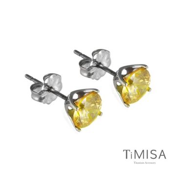 【TiMISA】純鈦簡愛(M)-活力黃 純鈦耳針一對