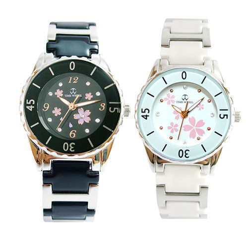 【TIME WHEEL】櫻舞繽紛夜光陶瓷錶(二色可選)