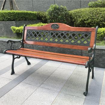 BROTHER 兄弟牌歐式雙人花網鑄鐵公園椅(附椅背)