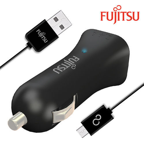 富士通FUJITSU雙USB車用充電器  (UC-01)黑