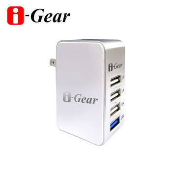 i-Gear 4 port USB大電流旅充變壓器 IAU-54A - 白色