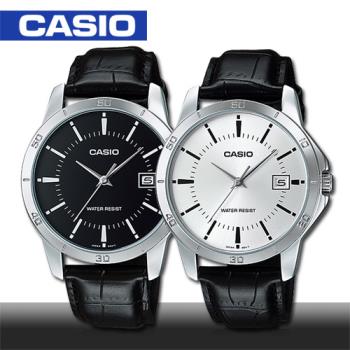 【CASIO 卡西歐】都會簡約 指針男錶 日期顯示 皮革錶帶 生活防水 (MTP-V004L)
