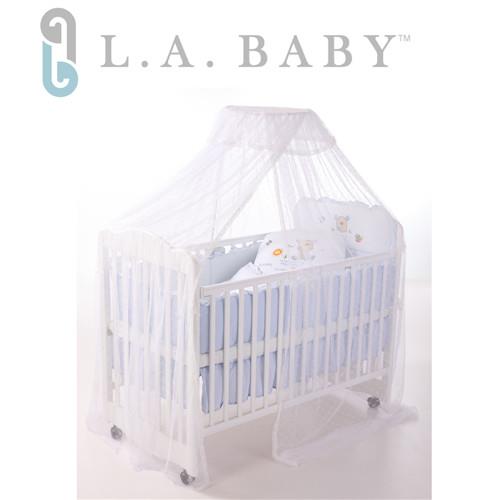 L.A BABY 豪華全罩式嬰兒床蚊帳(加大加長型)白色