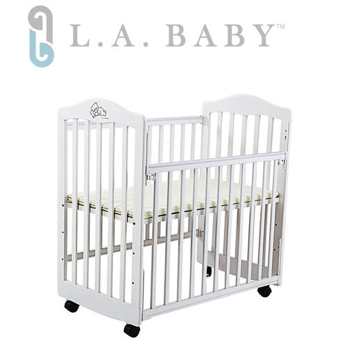 美國L.A. Baby 蒙特維爾美夢熊嬰兒床/實木小床/原木床(白色)