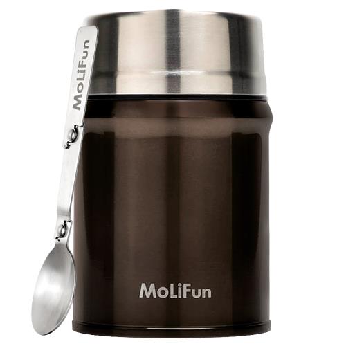 【MoliFun魔力坊】316不鏽鋼輕量真空保鮮保溫悶燒罐 悶燒杯800ml 摩卡咖