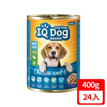 IQ Dog 聰明狗罐頭 – 雞肉+米口味 400g (24罐箱)