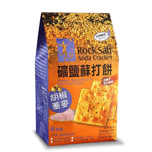 正哲 礦鹽蘇打餅(胡椒蕎麥)x4袋  (380g±4.5%/袋 每袋6小包入)