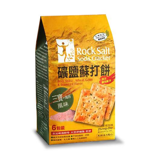 正哲 礦鹽蘇打餅(三寶+海苔)x4袋  (365g±4.5%/袋 每袋6小包入)