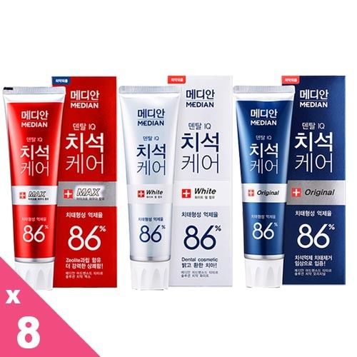 韓國 MEDIAN 86% 麥迪安強效去牙垢牙膏 (120g)  8入組