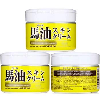 【家得適】日本Loshi 馬油 天然潤膚乳液/霜 220gx3入組