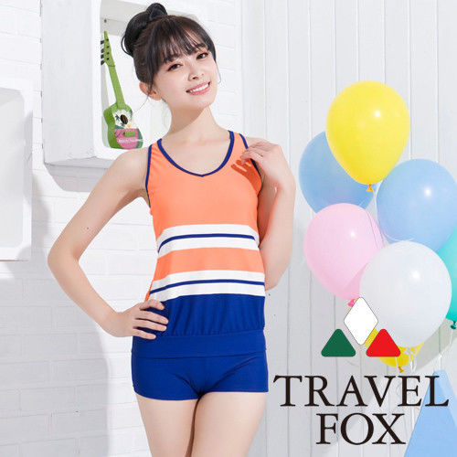 【夏之戀TRAVEL FOX】俏麗休閒長版兩件式泳衣(C15712)