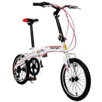 【StepDragon】SM-6 16吋小海豚 日本Shimano 6速 轉把式定位變速器 搭配建大外胎 折疊車