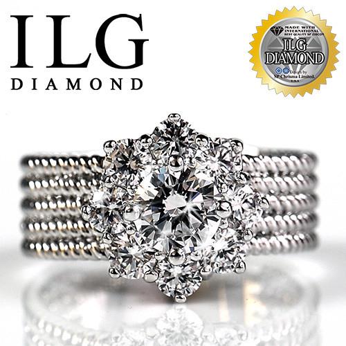 【頂級美國ILG鑽飾】頂級八心八箭擬真鑽石戒指-愛的焦點款 主鑽約75分-RI020 