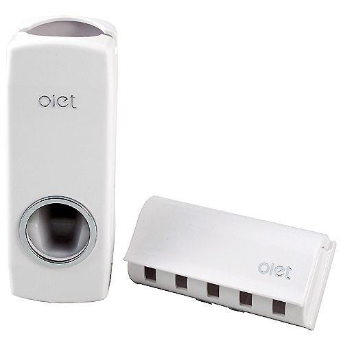 OLET真空擠壓自動擠牙膏器附牙刷掛架2入超值組(OLETX2)