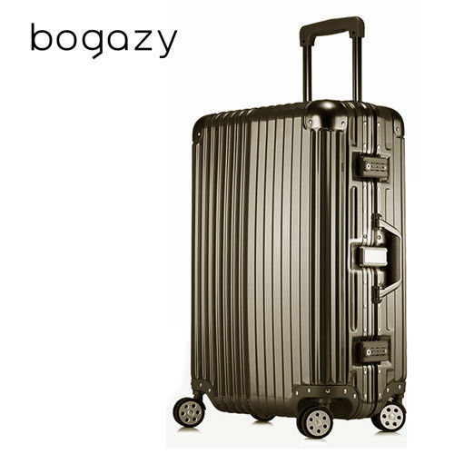 【Bogazy】迷幻森林 29吋鋁框PC鏡面行李箱(摩卡棕)