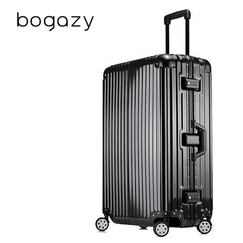 【Bogazy】迷幻森林 20吋鋁框PC鏡面行李箱/登機箱(尊榮黑)