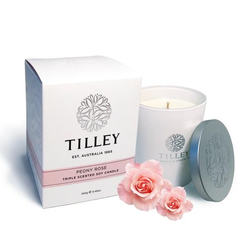 Tilley百年特莉 牡丹玫瑰香氛大豆植物蠟燭 240g