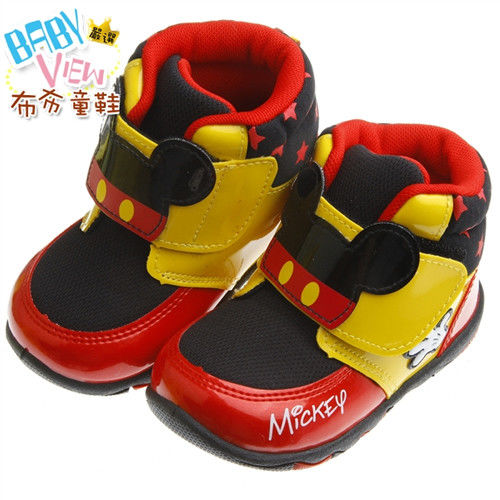 《布布童鞋》Disney迪士尼米奇黑黃色透氣運動短靴(15~19公分)MLM610D
