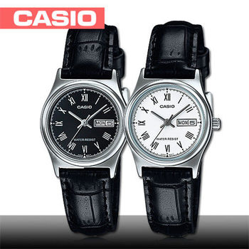 【CASIO 卡西歐】送禮首選-簡約造型皮革女錶 鏡面3x2.5cm(LTP-V006L)