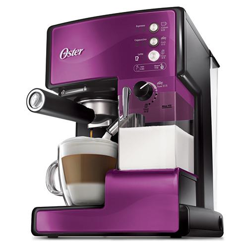 美國OSTER 奶泡大師義式咖啡機 PRO升級版-晶鑽紫(送磨豆機)