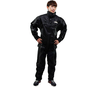 天龍牌 新重裝上陣F1機車型風雨衣- 黑色