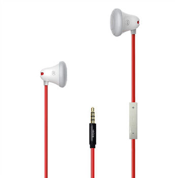 Mrice貝爾塔-三角線控耳塞式耳機麥克風EarBell（鈴鐺）白色