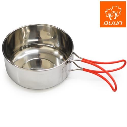 【步林BULIN】折疊把手不銹鋼隨身碗 / 野炊露營 鋼碗