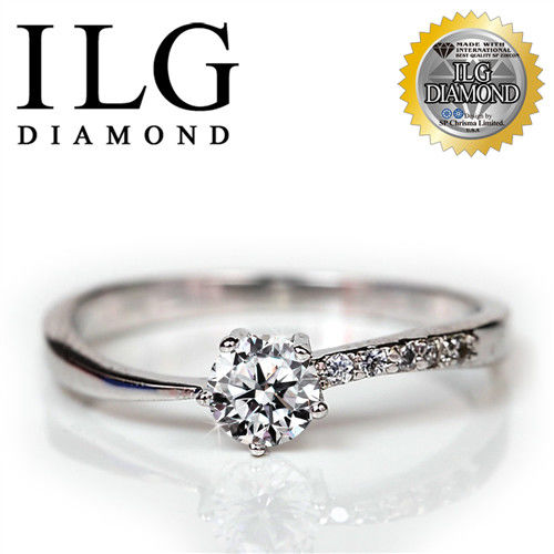 ILG鑽-輕奢美人款-頂級八心八箭擬真鑽石戒指- 主鑽約20分 RI076獨特氣質低調生日禮物