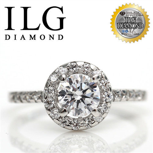 ILG鑽-頂級八心八箭擬真鑽石戒指-RI008-巴黎名款鑽戒 主鑽1克拉 異國風情迷人風格