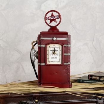 【協貿】復古鐵藝客廳鄉村加油站座鐘擺件設家居裝飾