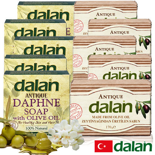 【土耳其dalan】月桂橄欖油潔膚傳統手工皂x5+橄欖油潔膚滋養傳統手工皂X5 優惠組
