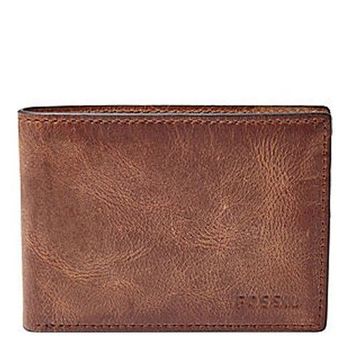 【Fossil】2016男經典仿舊Derrick深棕色皮夾(預購)