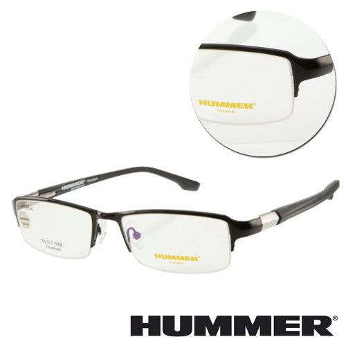 【HUMMER】鈦金屬半框黑色光學眼鏡(H07-30004-C02)