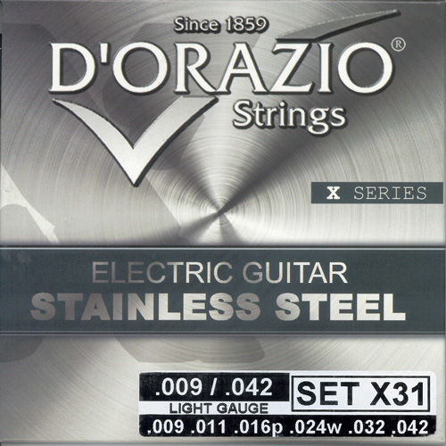 義大利手工製 DORAZIO 不鏽鋼材質 電吉他弦(No.X31)