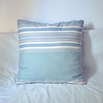 【協貿】百搭簡約現代青色大條紋沙發方形抱枕含芯