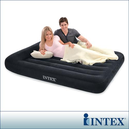 INTEX《舒適型》雙人植絨充氣床墊(寬137cm)-有頭枕 (66768)-行動