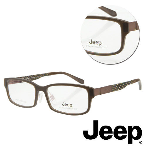 【JEEP】方形全框咖啡色光學眼鏡(J-F8017-C3)