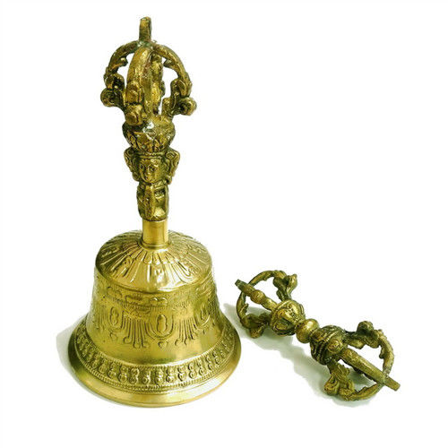 【十相自在】手工銅製 鐘Φ8.9公分-五股/鈷(金剛鈴+金剛杵)