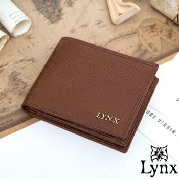 Lynx - 經典80復古風真皮系列5卡1照左右翻短夾
